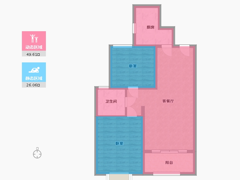 山东省-烟台市-红星国际广场住宅-67.43-户型库-动静分区