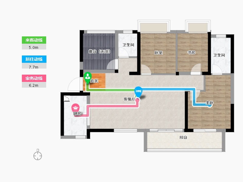 湖南省-长沙市-金科美苑-100.00-户型库-动静线