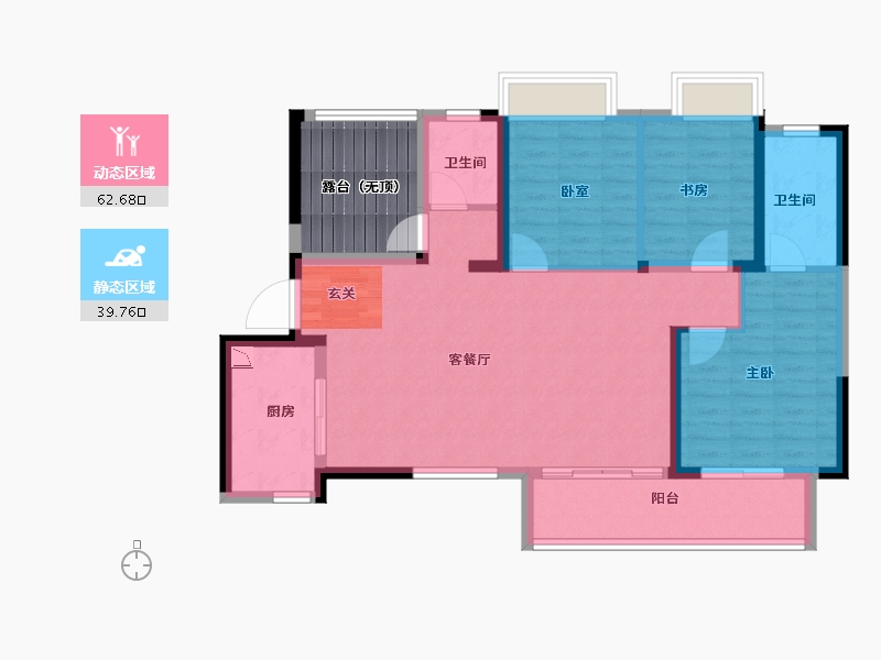 湖南省-长沙市-金科美苑-100.00-户型库-动静分区