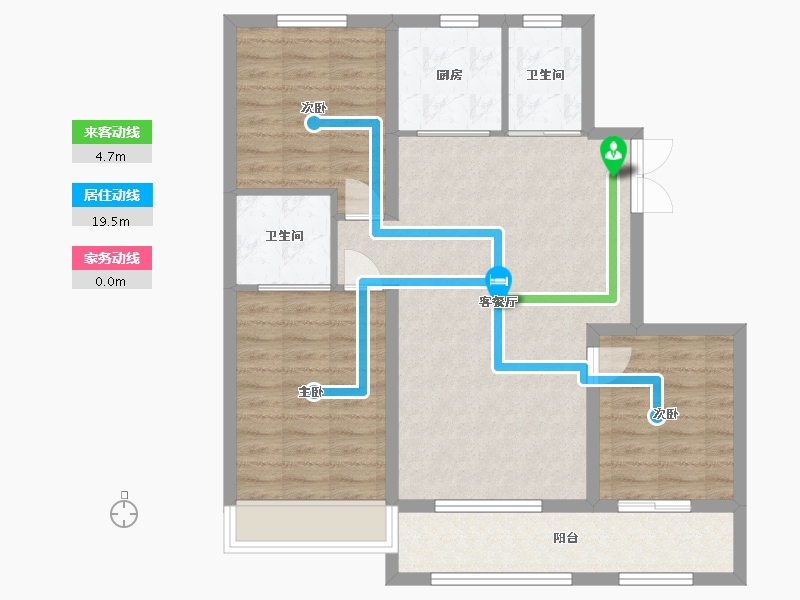 山东省-潍坊市-恒信宝通御园-88.76-户型库-动静线