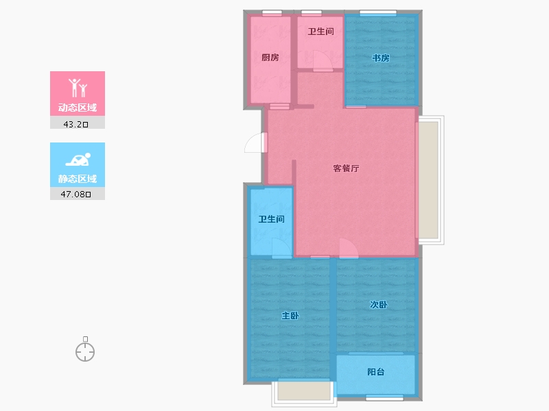 山东省-潍坊市-邦泰郡王府东郡-81.44-户型库-动静分区