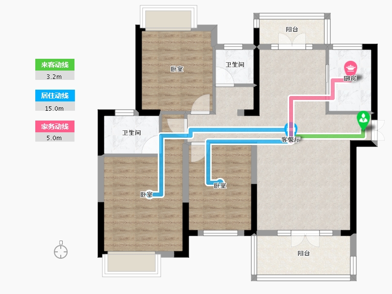 湖北省-黄冈市-晶帝学府世家-90.34-户型库-动静线