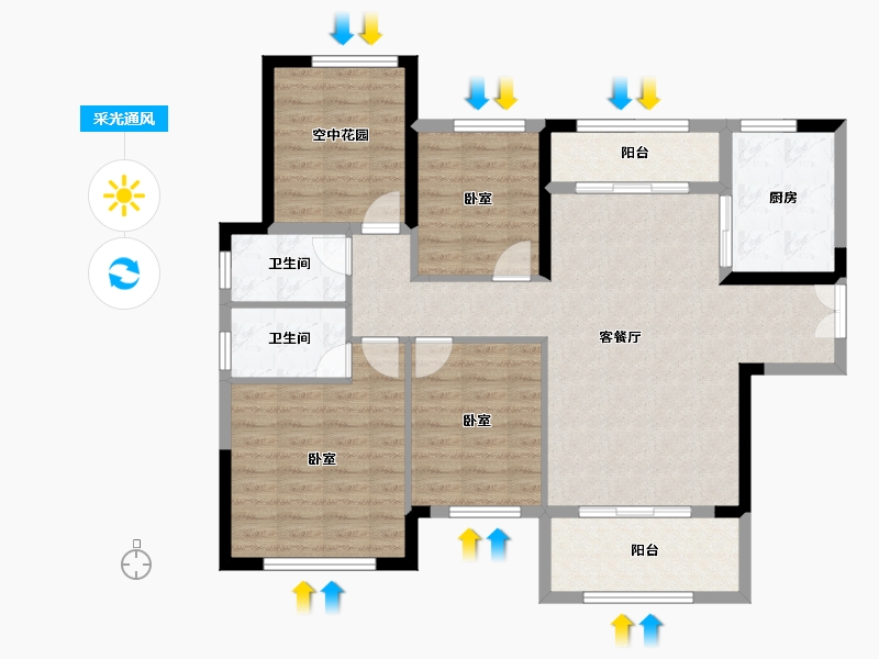 湖南省-长沙市-梅溪湖•金茂悦-101.17-户型库-采光通风