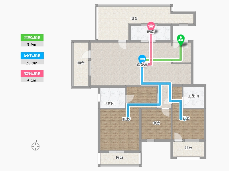 山东省-烟台市-十里洋房-160.78-户型库-动静线