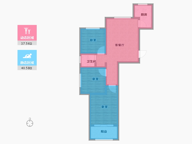 山东省-潍坊市-朝阳锦园-68.71-户型库-动静分区