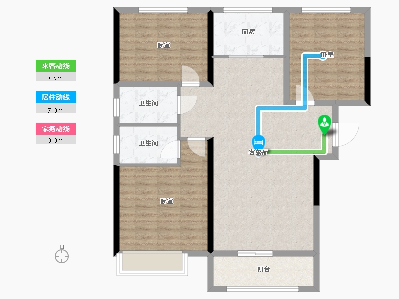 河南省-郑州市-裕华行园-95.93-户型库-动静线