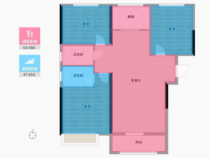 河南省-郑州市-裕华行园-95.93-户型库-动静分区