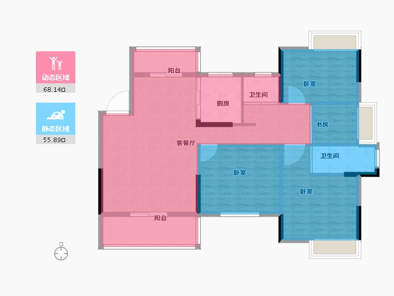 湖北省-黄石市-航宇仁智山水天悦-112.74-户型库-动静分区