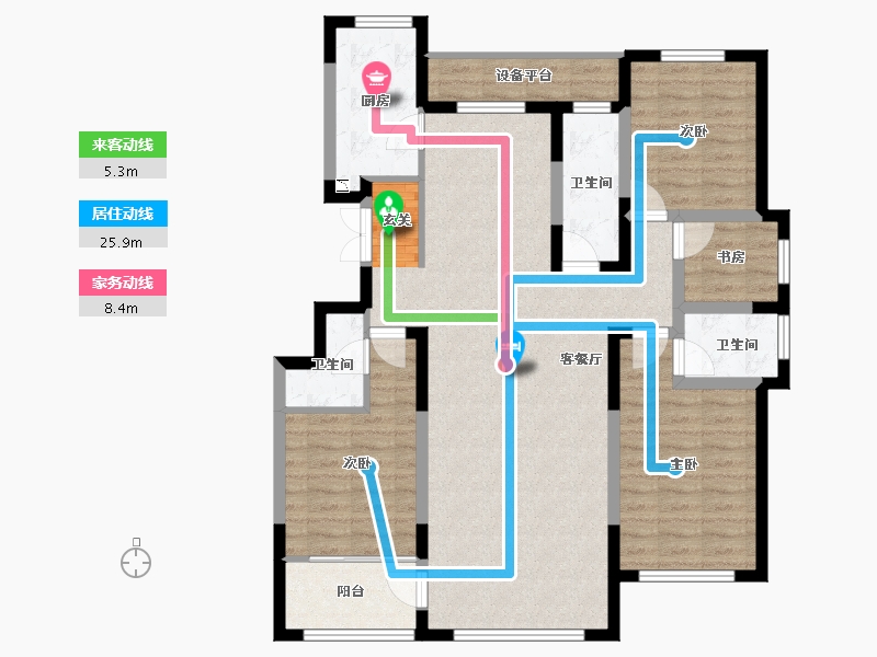 山东省-淄博市-原山天颐-107.82-户型库-动静线