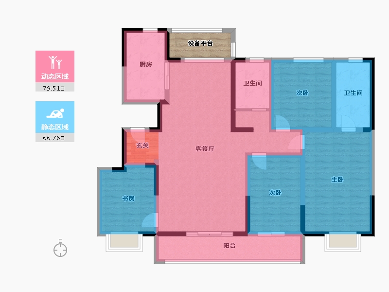 山东省-潍坊市-德润天宸-135.25-户型库-动静分区