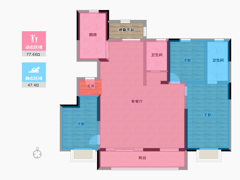 山东省-潍坊市-德润天宸-115.83-户型库-动静分区