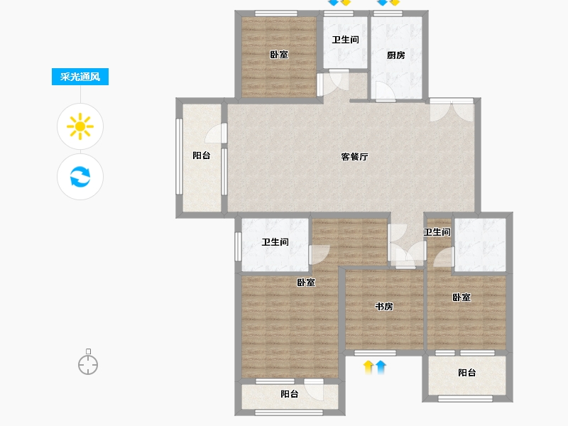 山东省-烟台市-十里洋房-139.15-户型库-采光通风