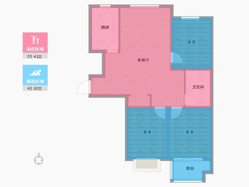 山东省-潍坊市-平安四季城-89.40-户型库-动静分区