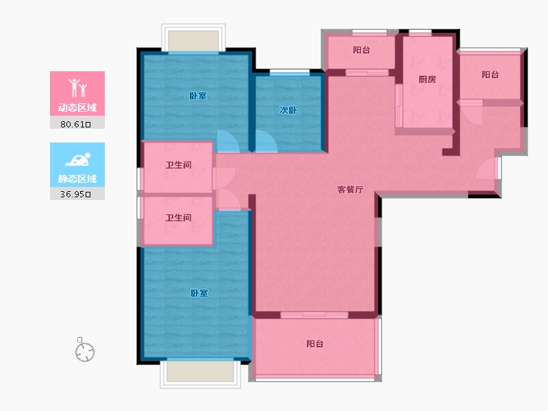 湖北省-武汉市-名流印象-104.61-户型库-动静分区