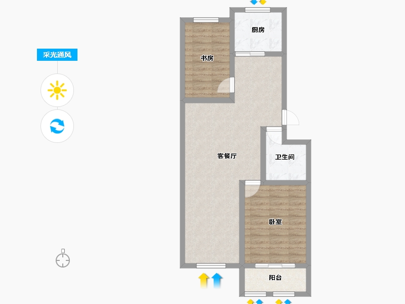 山东省-潍坊市-凤鸣郡和墅-69.01-户型库-采光通风