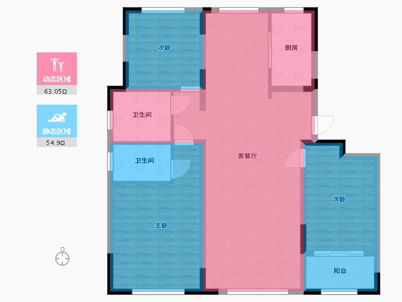 山东省-潍坊市-新嘉锦绣幸福里-106.40-户型库-动静分区