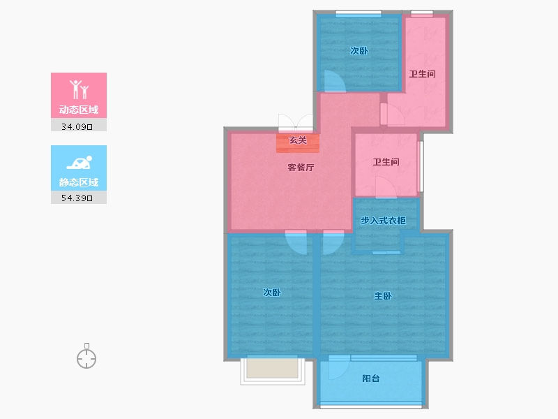 山东省-淄博市-华侨城欢乐山川-78.35-户型库-动静分区