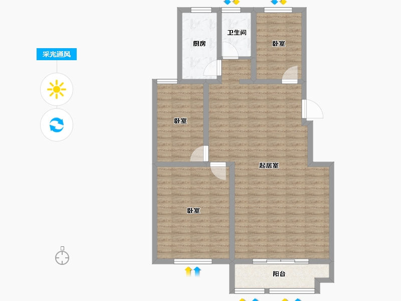 山东省-潍坊市-凤鸣郡和墅-93.00-户型库-采光通风