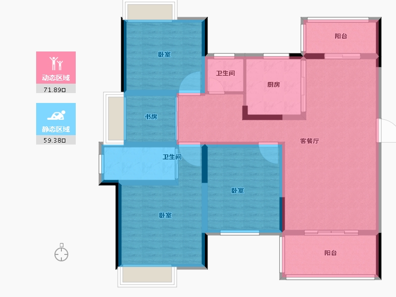 湖北省-黄石市-航宇仁智山水天悦-117.80-户型库-动静分区