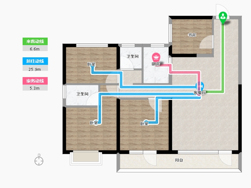 山东省-潍坊市-碧桂园翡翠华府-114.00-户型库-动静线