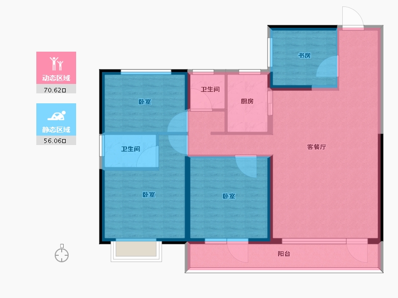 山东省-潍坊市-碧桂园翡翠华府-114.00-户型库-动静分区