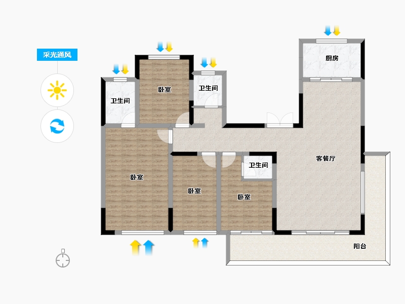 河南省-信阳市-潢川红玺台-167.30-户型库-采光通风