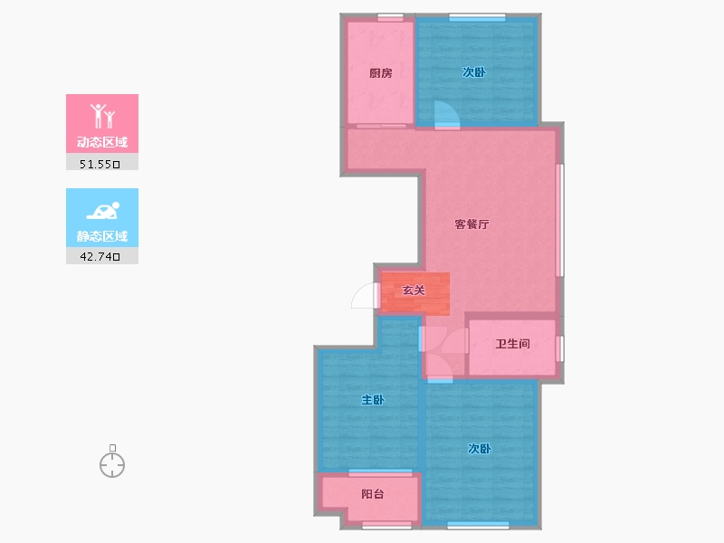 山东省-潍坊市-金鼎世家-84.00-户型库-动静分区