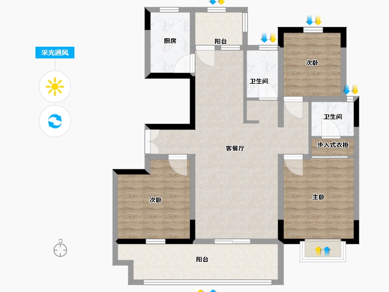 山东省-临沂市-致远沂河传奇-101.51-户型库-采光通风