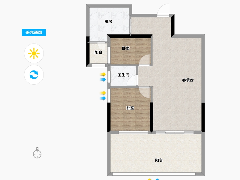 广东省-汕头市-海湾一城-88.00-户型库-采光通风