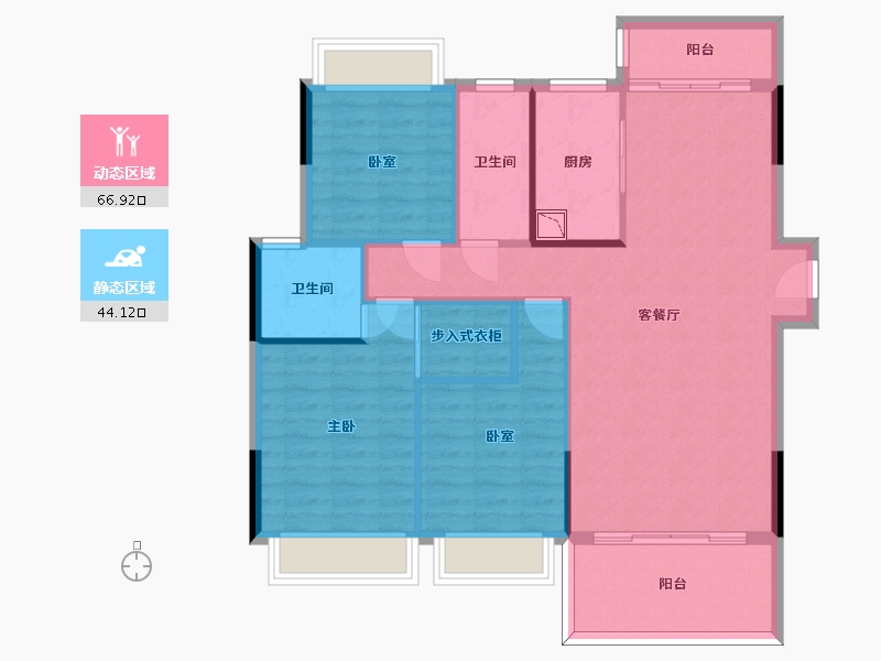 广东省-惠州市-凯景华府-101.16-户型库-动静分区