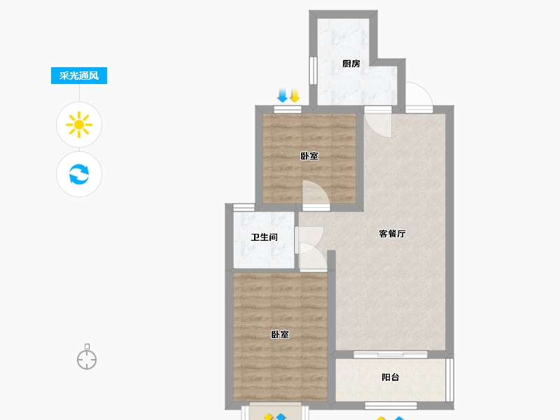 山东省-烟台市-红星国际广场住宅-62.10-户型库-采光通风