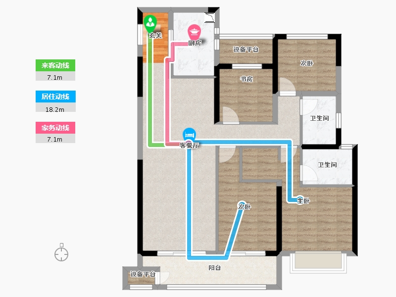 江苏省-常州市-金坛新城金郡-108.13-户型库-动静线