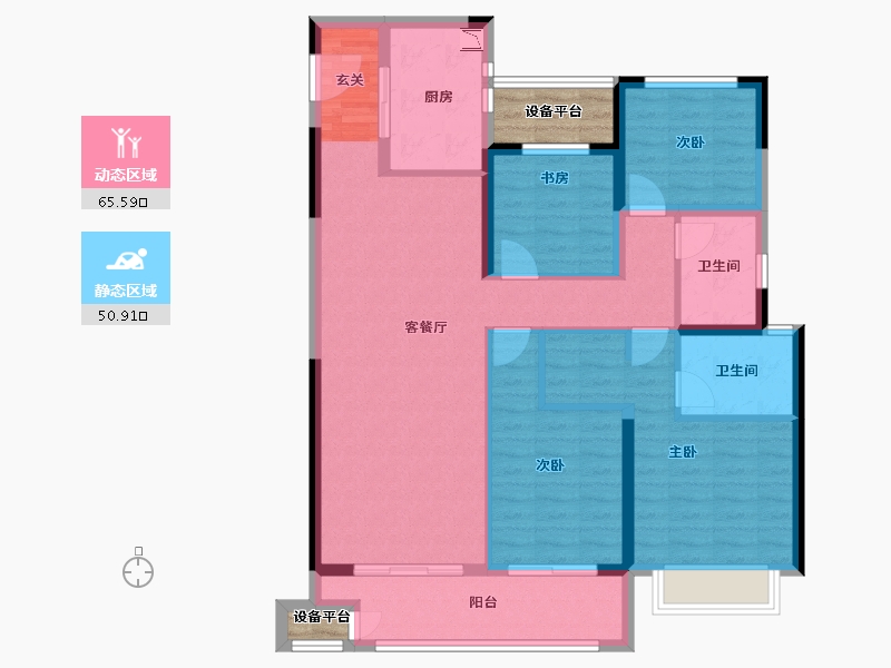 江苏省-常州市-金坛新城金郡-108.13-户型库-动静分区