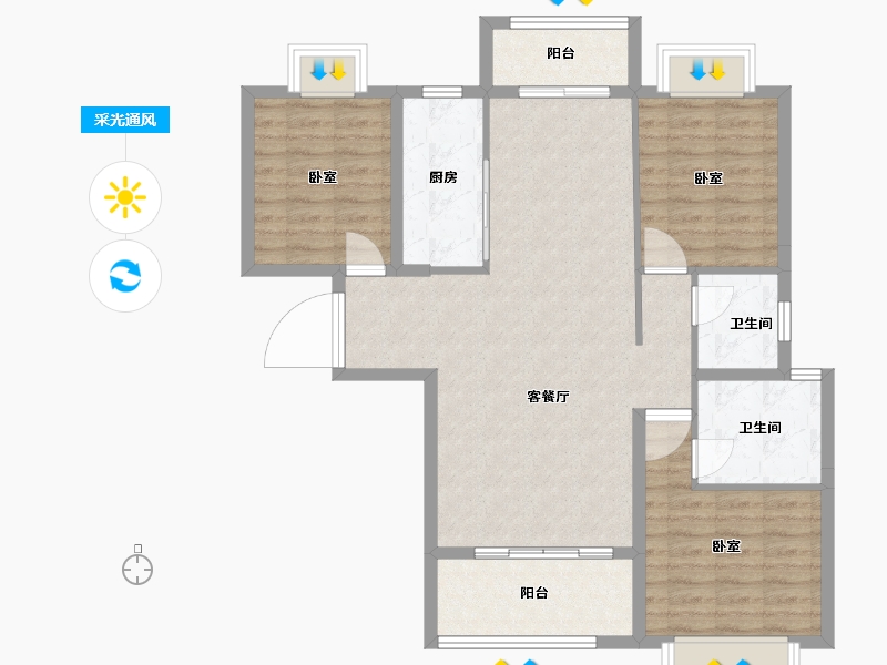 湖北省-宜昌市-巴黎香颂-95.01-户型库-采光通风