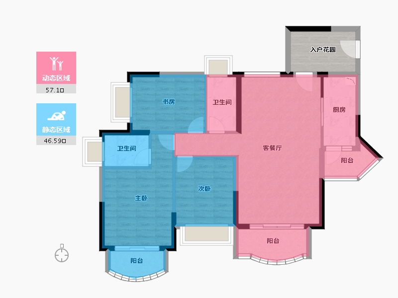 广东省-广州市-莱茵水岸-100.35-户型库-动静分区