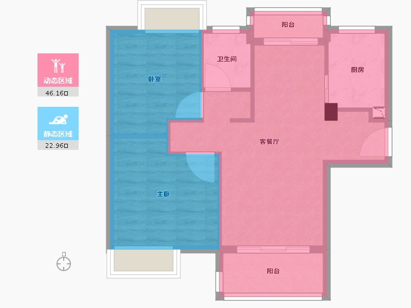 福建省-厦门市-招商兰溪谷-62.00-户型库-动静分区