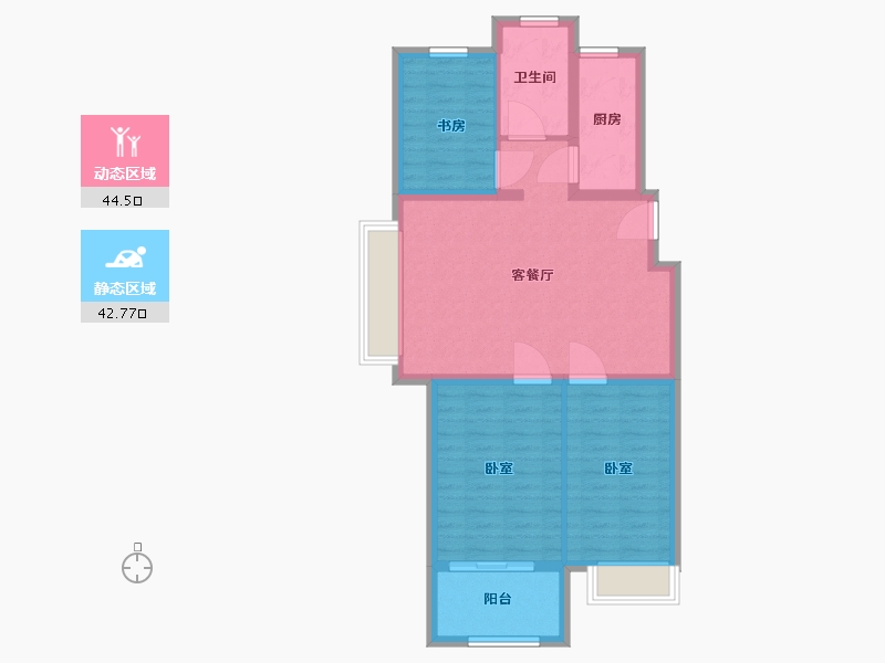 山东省-烟台市-红星国际广场住宅-78.50-户型库-动静分区