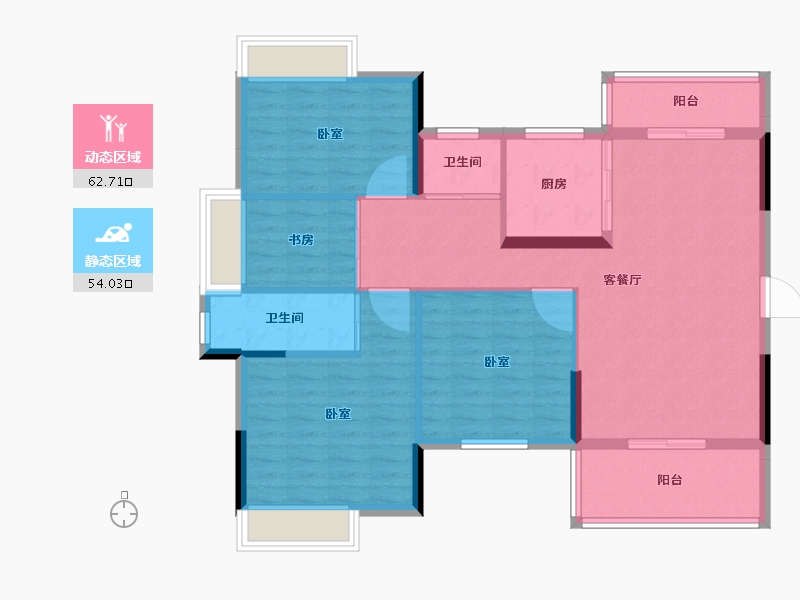 湖北省-黄石市-航宇仁智山水天悦-106.03-户型库-动静分区