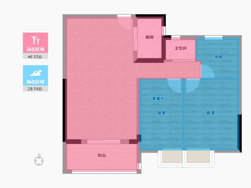 湖北省-咸宁市-绿地国际健康城-67.35-户型库-动静分区