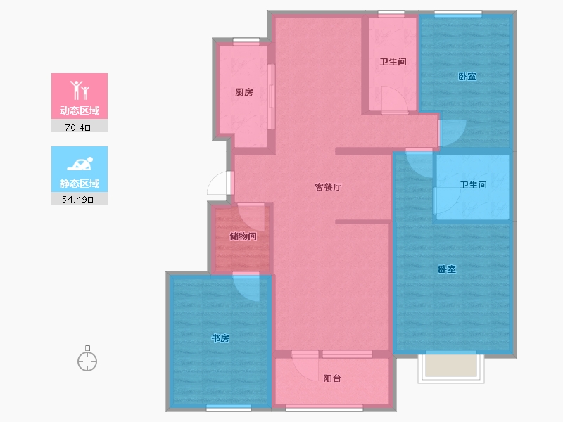 山东省-烟台市-十里洋房-111.88-户型库-动静分区