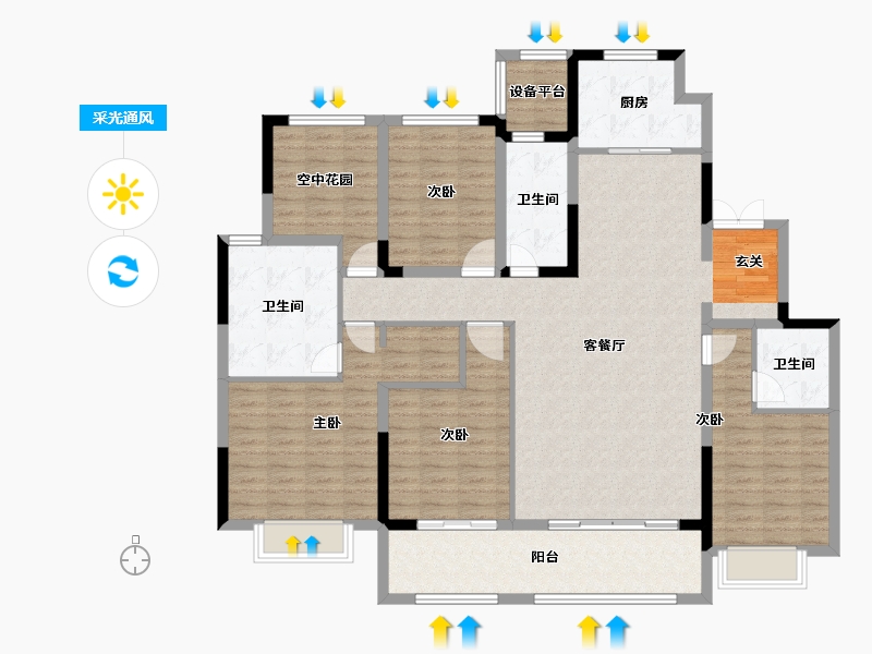 江苏省-常州市-金坛新城金郡-149.00-户型库-采光通风