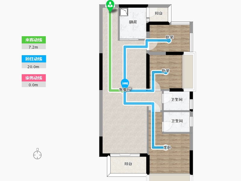 广东省-惠州市-鑫月广场天钻-81.92-户型库-动静线