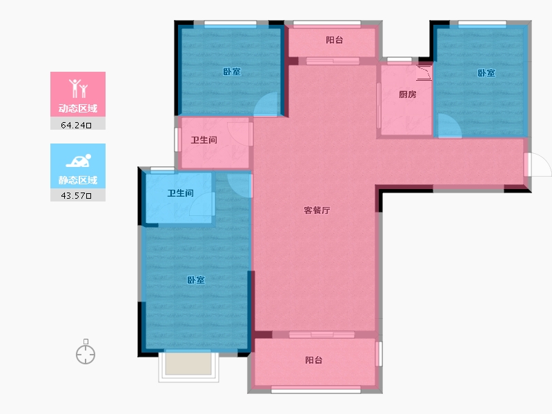 湖北省-孝感市-御颂新天地-97.35-户型库-动静分区