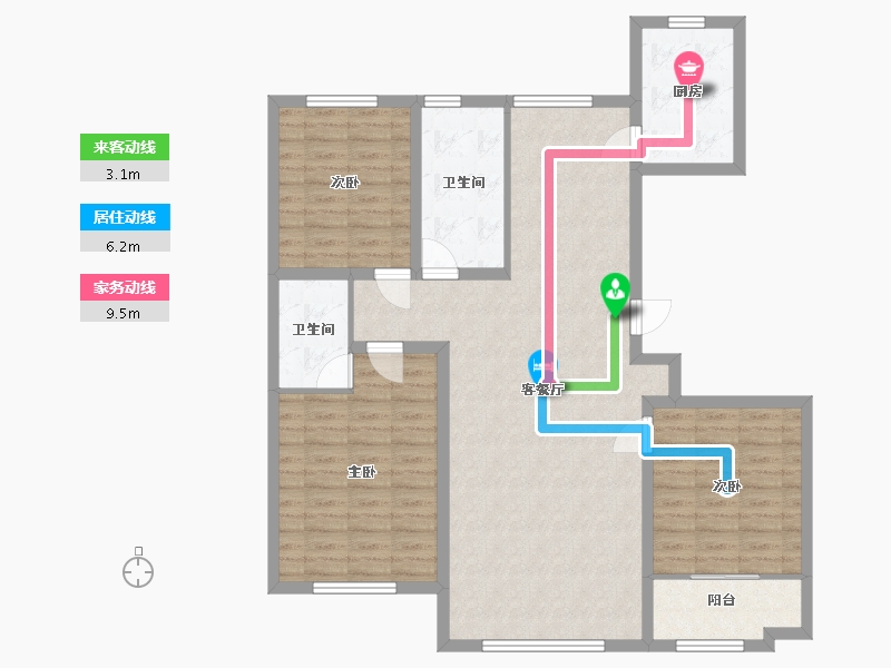 山东省-潍坊市-金鼎世家-110.40-户型库-动静线