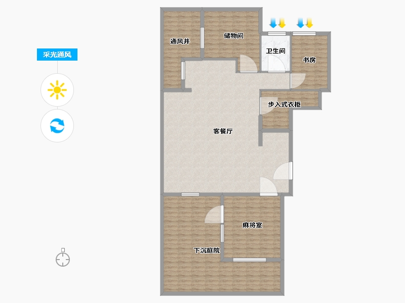 山东省-烟台市-十里洋房-176.00-户型库-采光通风