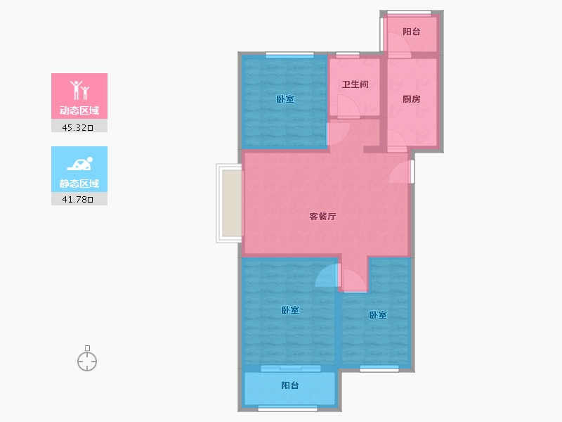 山东省-烟台市-红星国际广场住宅-77.42-户型库-动静分区