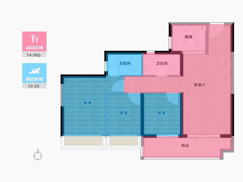 广东省-江门市-美的卓越公园天誉-84.00-户型库-动静分区