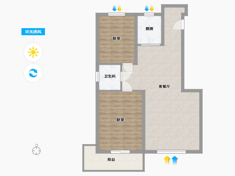 辽宁省-葫芦岛市-文化星城-79.56-户型库-采光通风