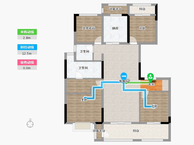 江苏省-常州市-金坛新城金郡-134.00-户型库-动静线