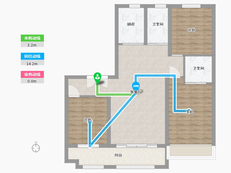 山东省-潍坊市-恒信宝通御园-85.74-户型库-动静线